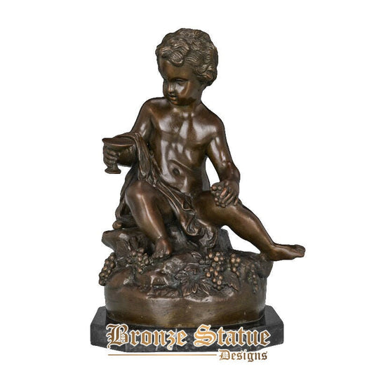 Mitologia greca piccolo dio del vino Dioniso statua scultura arte antica fusione a caldo ottone arredamento per la casa