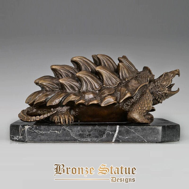 Snapping turtle bronze statue sculpture north america wildlife animal art hot casting brass home decor