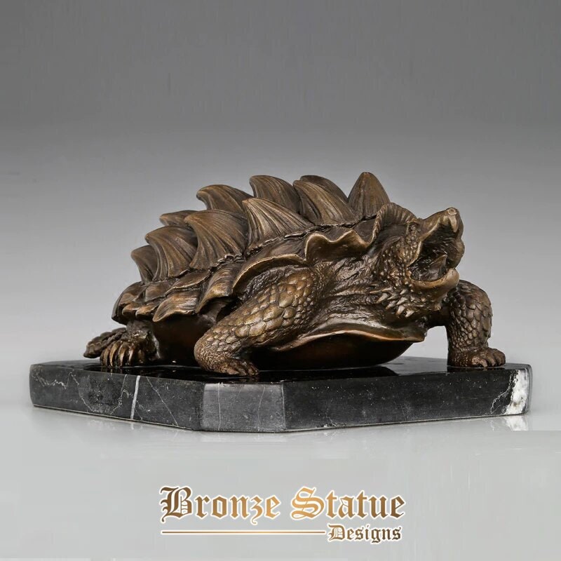 Snapping turtle bronze statue sculpture north america wildlife animal art hot casting brass home decor