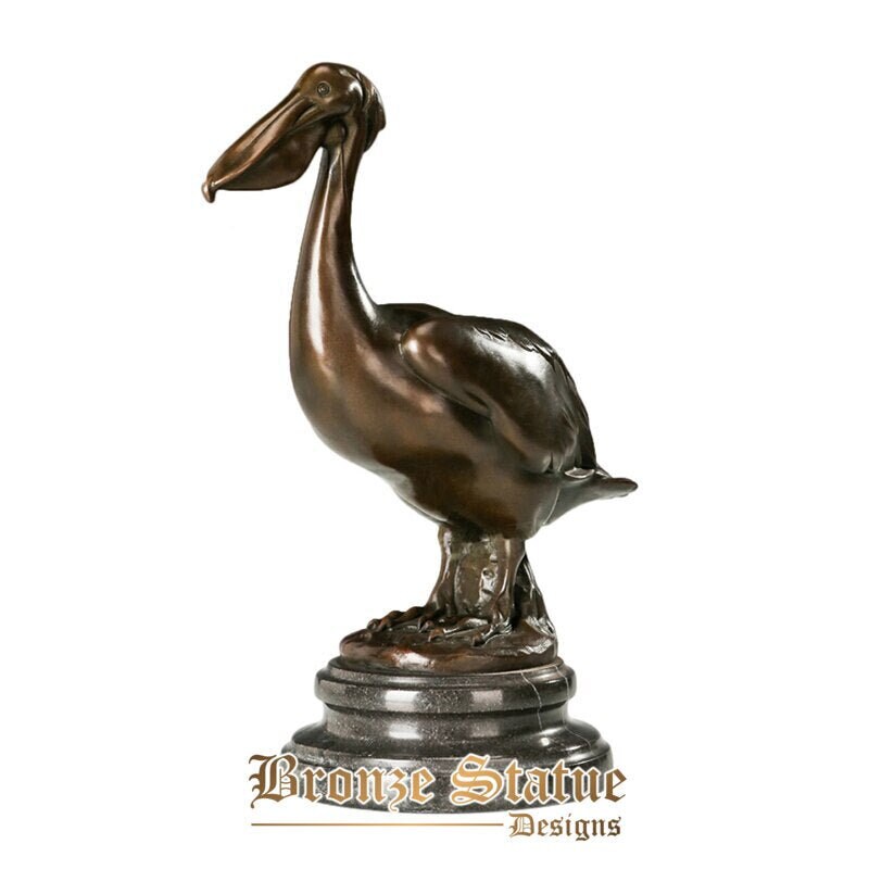 Pelecanus statue bronze bird animal sculpture figurine home study room decor