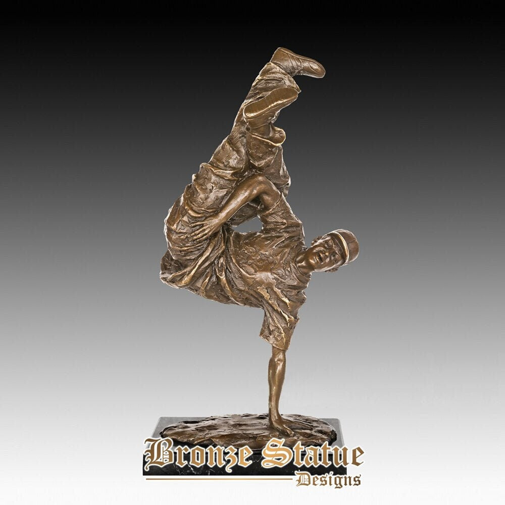 Street dance boy statue sculpture bronze brass hot casting gorgeous detailed modern art indoor ornament