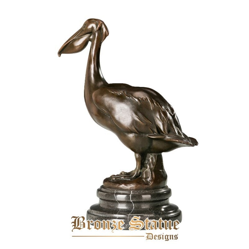 Pelecanus statue bronze bird animal sculpture figurine home study room decor