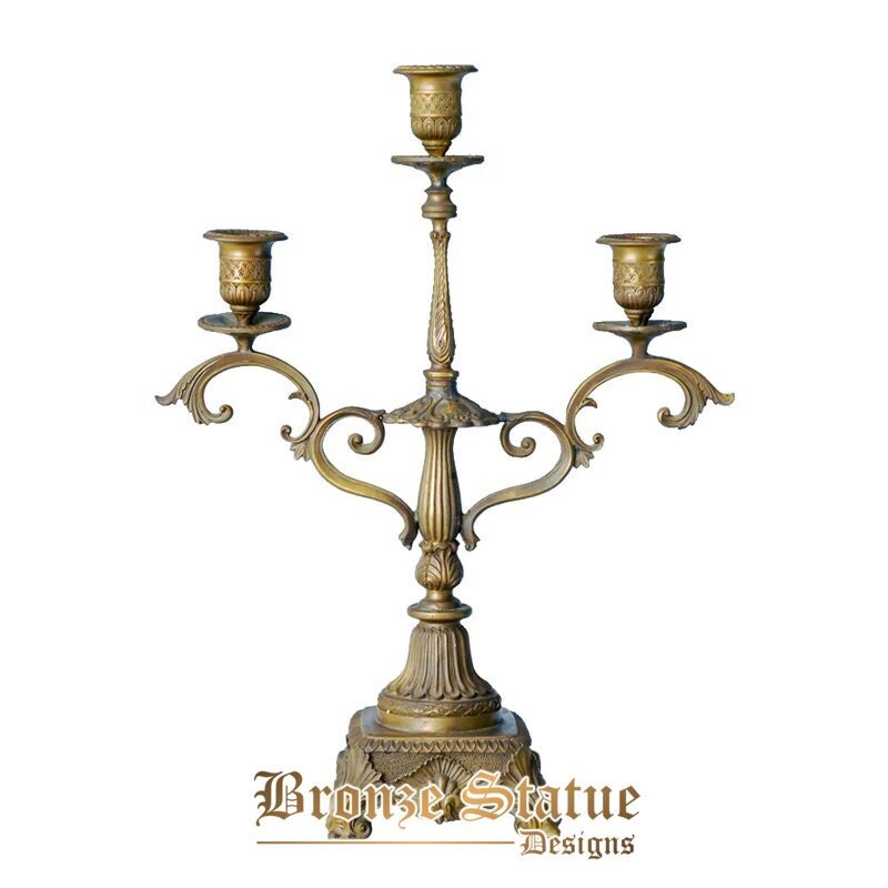 Bronze candleholder candlestick with 3 holders statue sculpture home decor