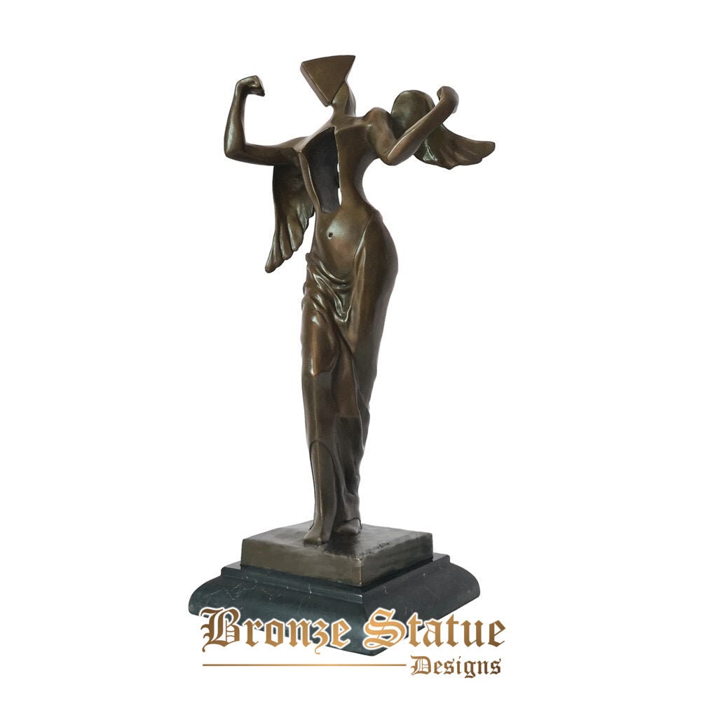 Bronze abstract angel statue myth goddess woman sculpture figurine art birthday gift home decoration