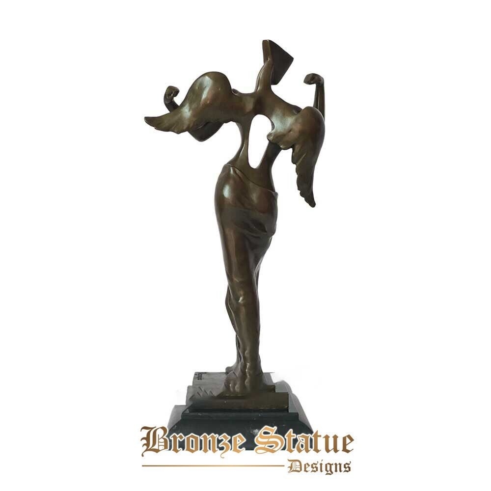 Bronze abstract angel statue myth goddess woman sculpture figurine art birthday gift home decoration