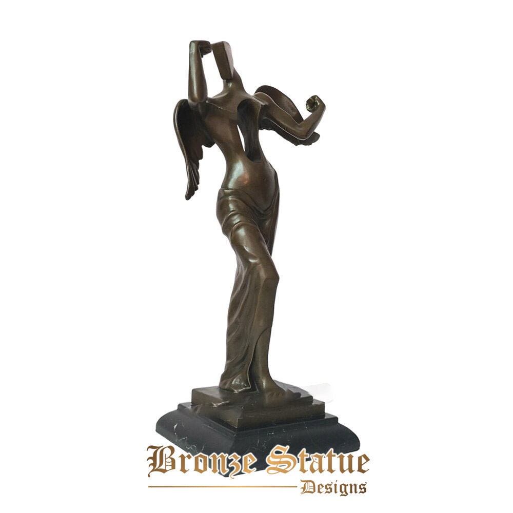 Bronze abstract angel statue myth goddess woman sculpture figurine art birthday gift home decoration