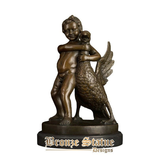 Berühmte Bronze Reproduktion Junge mit Gans Statue antike griechische Skulptur Figur Kunstbüro Tischdekoration