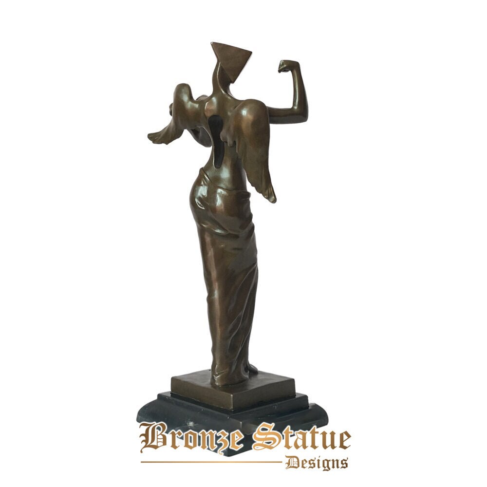 Bronze abstract angel statue myth goddess woman sculpture figurine art birthday gift home decoration