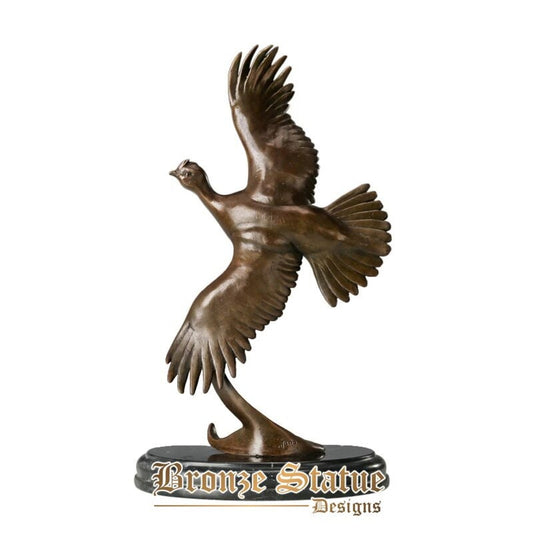 Bronze bird spread wings figurine animal statue modern art hot casting bronze sculpture for office indoor decoration