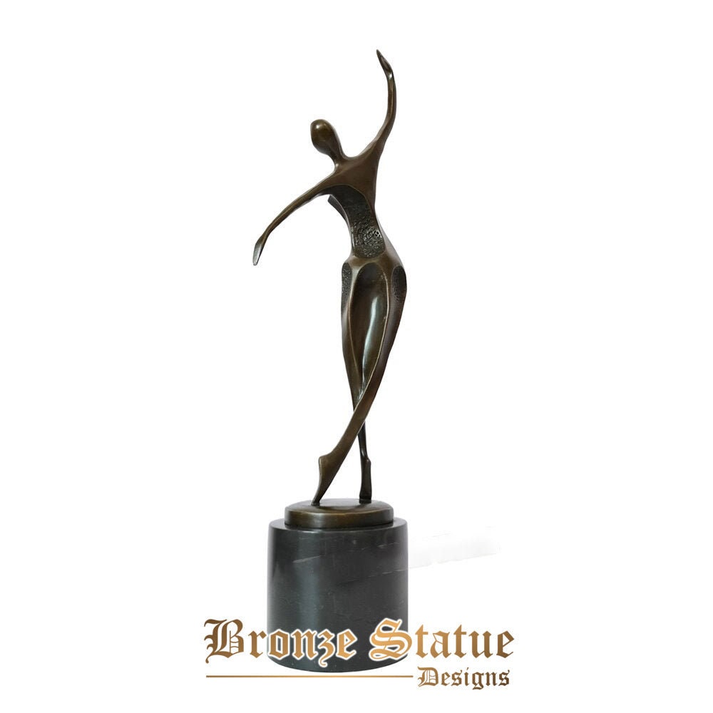 20in | 53cm | bronze abstract female dancer statue sculpture modern art woman dancing figurine for dance room decor gifts