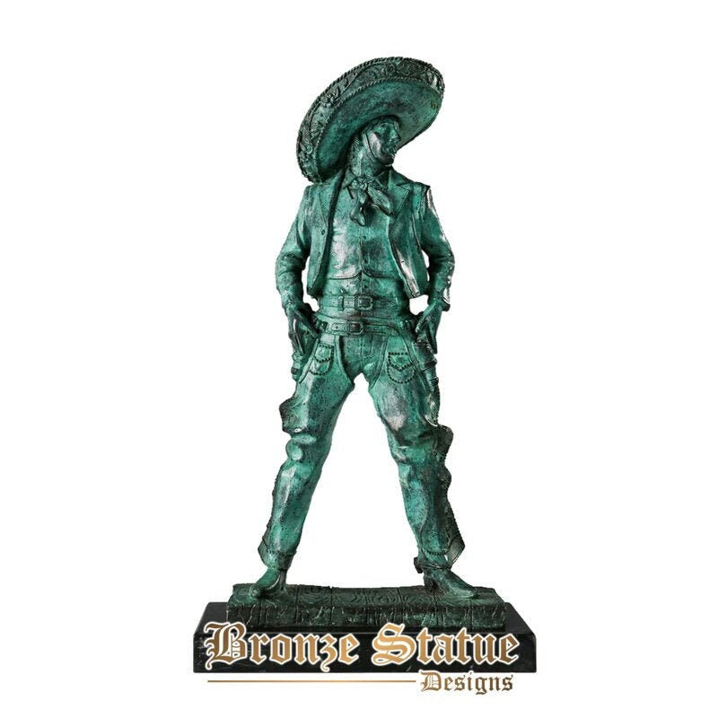 Western cowboy statue bronze antique male man sculpture figurine art for hotel living room decor gifts