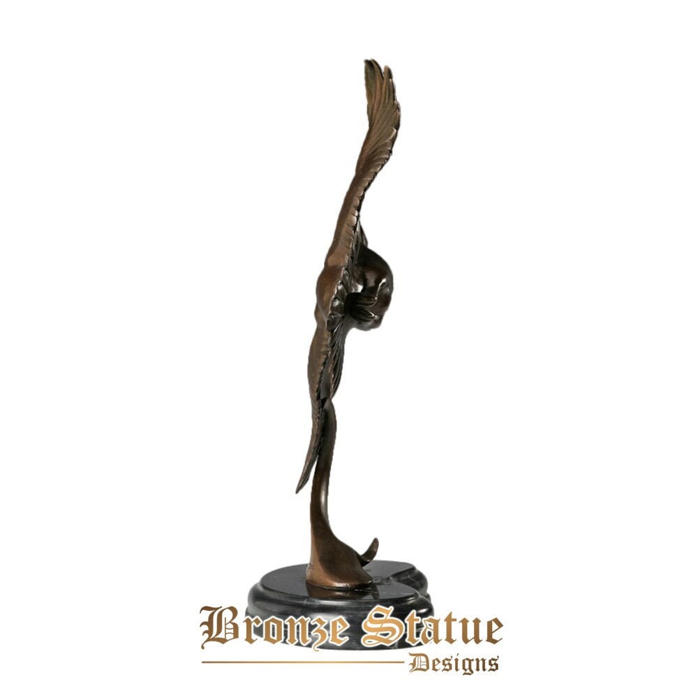 Bronze bird spread wings figurine animal statue modern art hot casting bronze sculpture for office indoor decoration