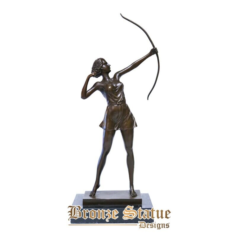 Hellenistic woman with bow statue sculpture bronze vintage female art hot casting brass home decor gift