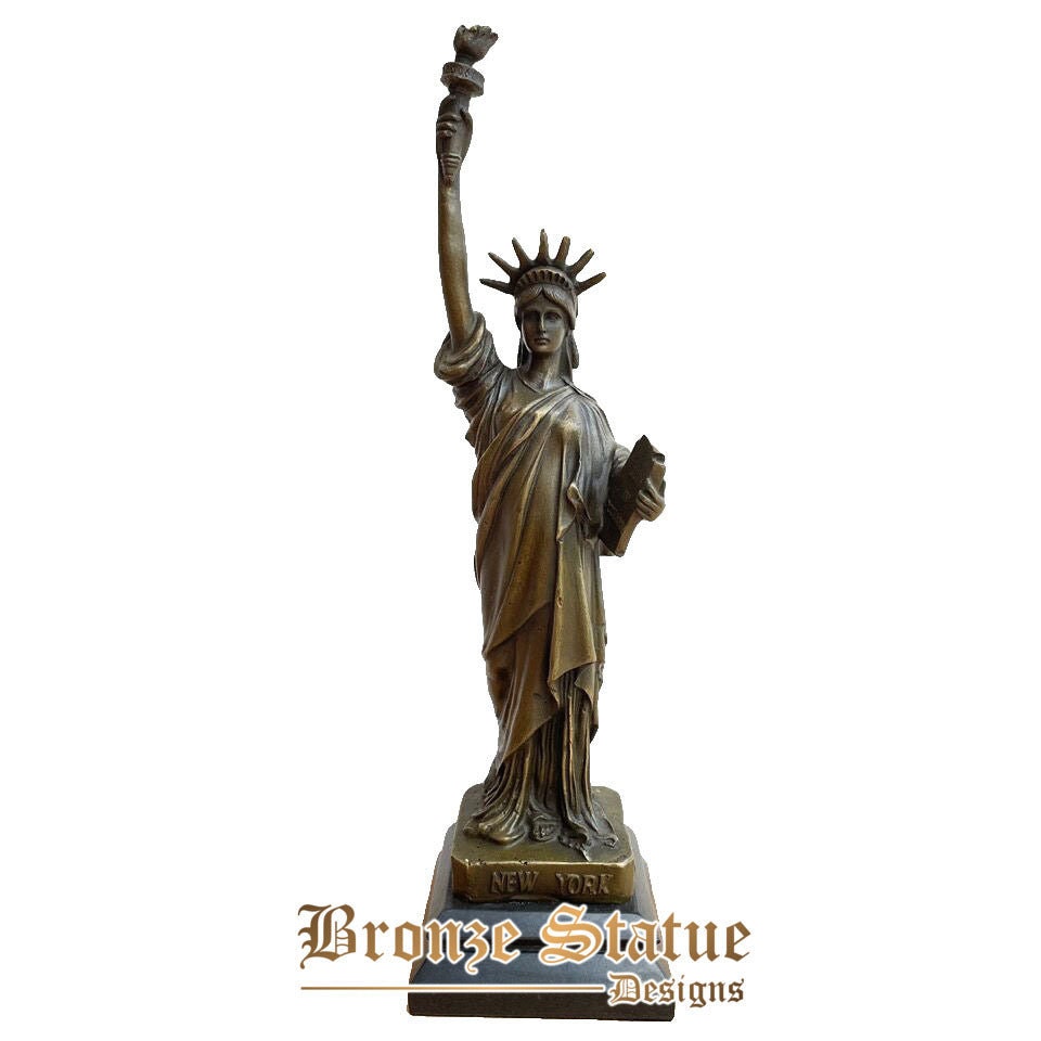 Famosa statua della libertà arte colata a caldo scultura in bronzo da collezione home office decorazione regali di compleanno