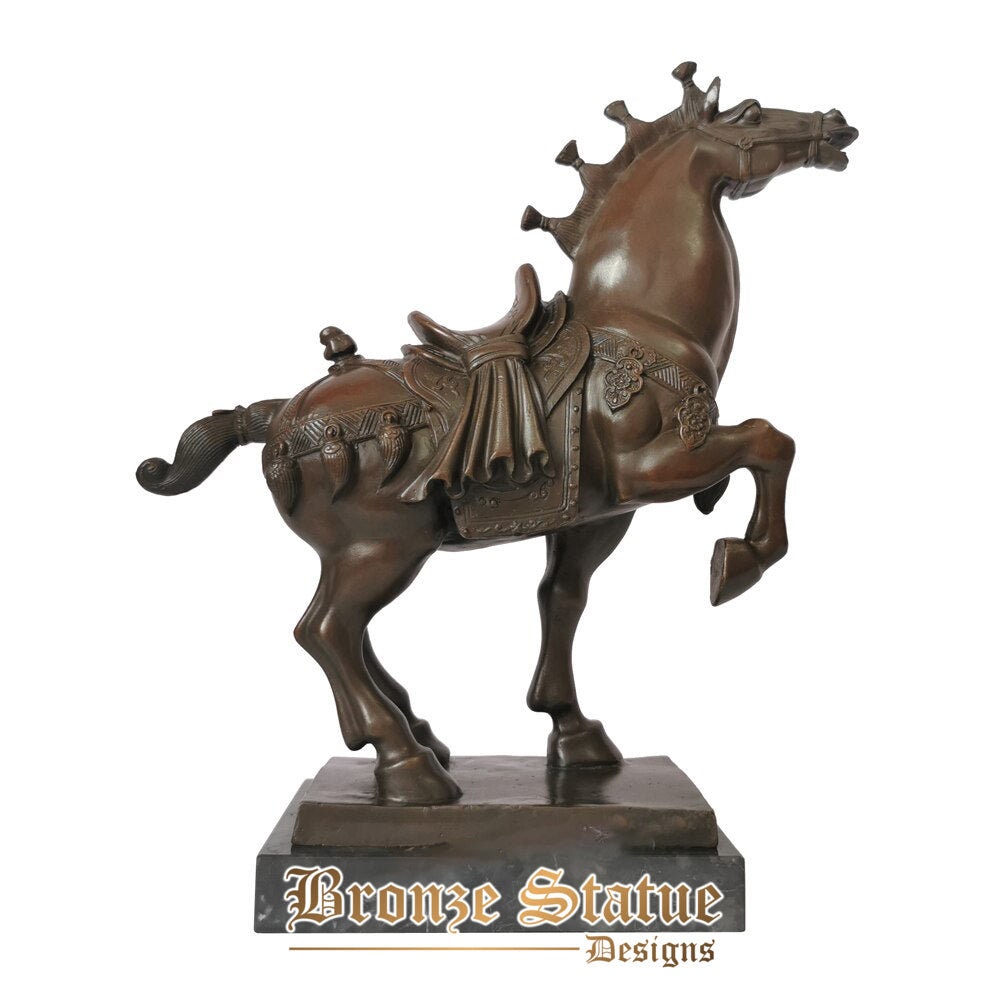 Bronze chinese war horse statue figurine animal sculpture art office home decoration ornament