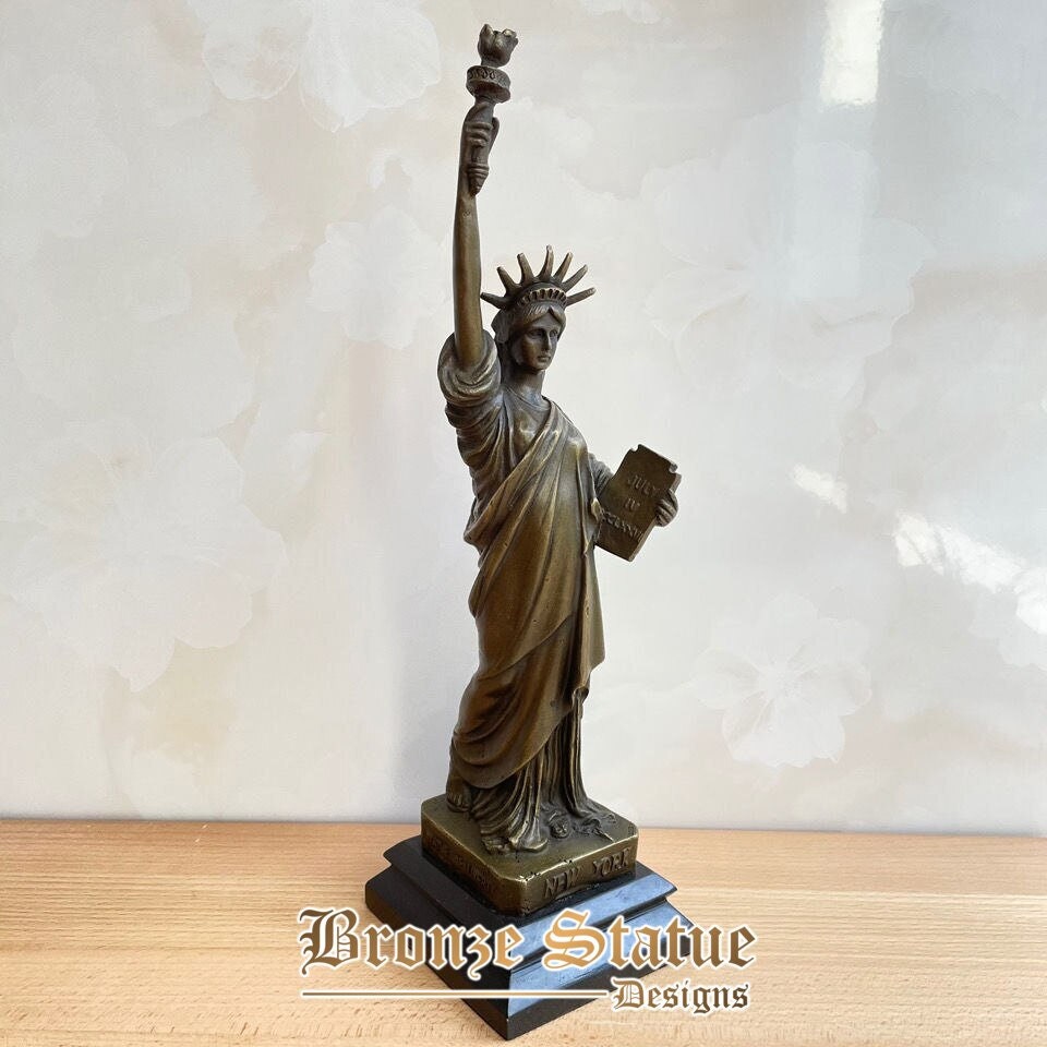 Famosa statua della libertà arte colata a caldo scultura in bronzo da collezione home office decorazione regali di compleanno