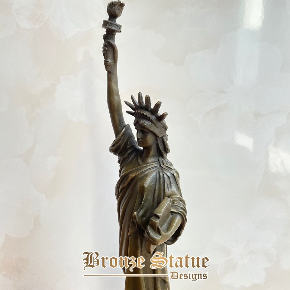 Famosa statua della libertà arte colata a caldo scultura in bronzo da collezione home office decorazione regali di compleanno