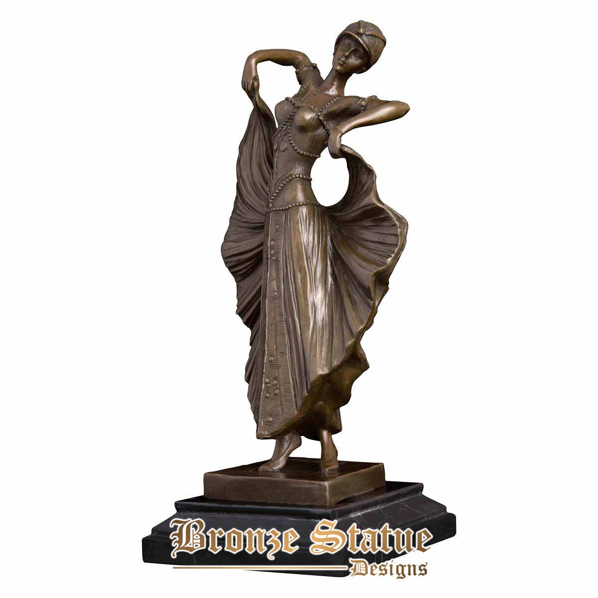 Bronze woman dance statue western modern female dancer sculpture figurine art home decoration