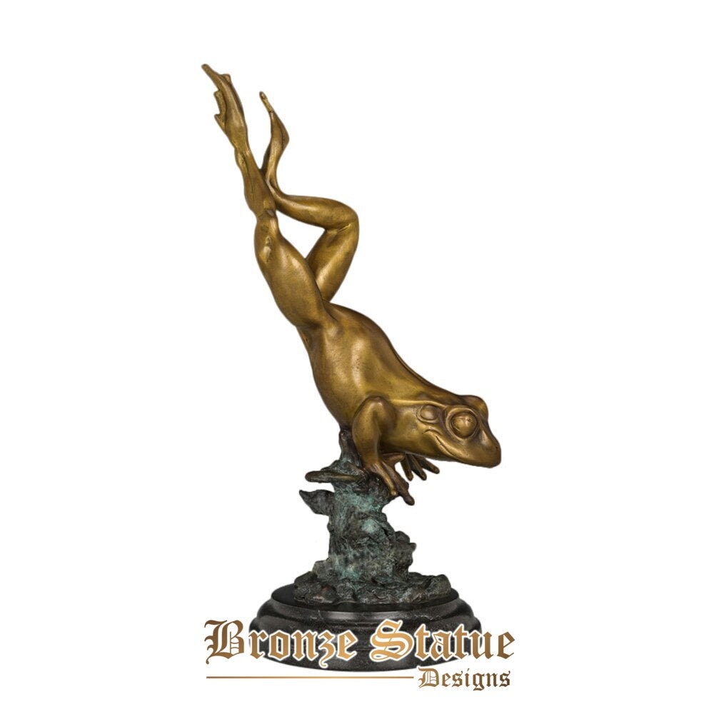 Bronze frog statue figurine copper animal fengshui sculpture metal crafts art kids birthday gifts