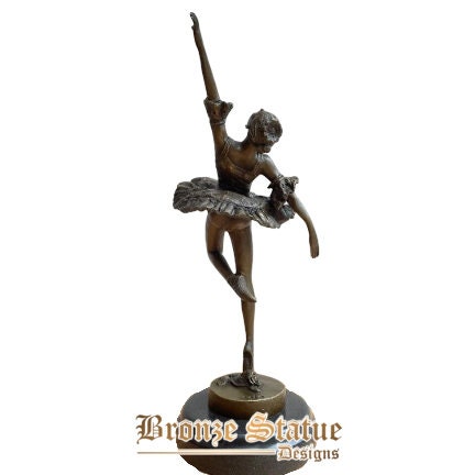 Estátua de bailarina de bronze moderna dança de balé menina escultura arte presente de decoração para casa