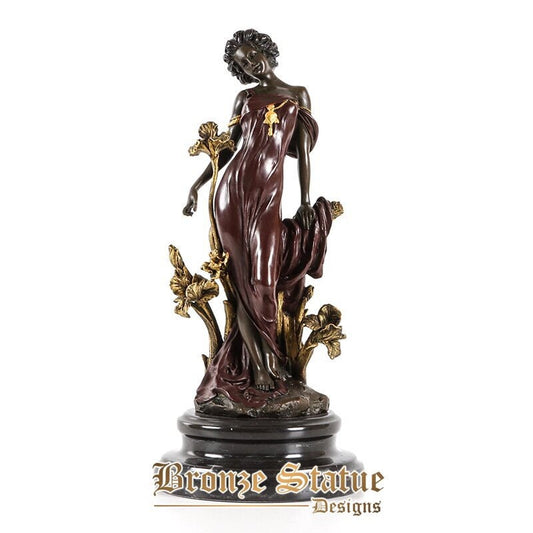 Beautiful flora goddess statue girl figurine bronze sculpture holiday gifts western europe woman art home decor