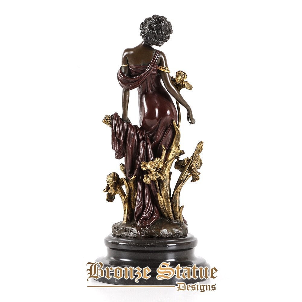 Bella flora dea statua ragazza figurine scultura in bronzo regali di festa europa occidentale donna arte arredamento per la casa