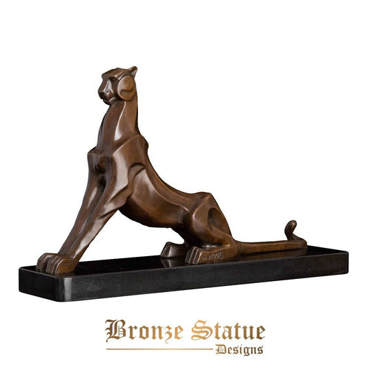 Bronzo astratto leopardo statua pantera scultura fauna selvatica ghepardo arte moderna arredamento per la casa