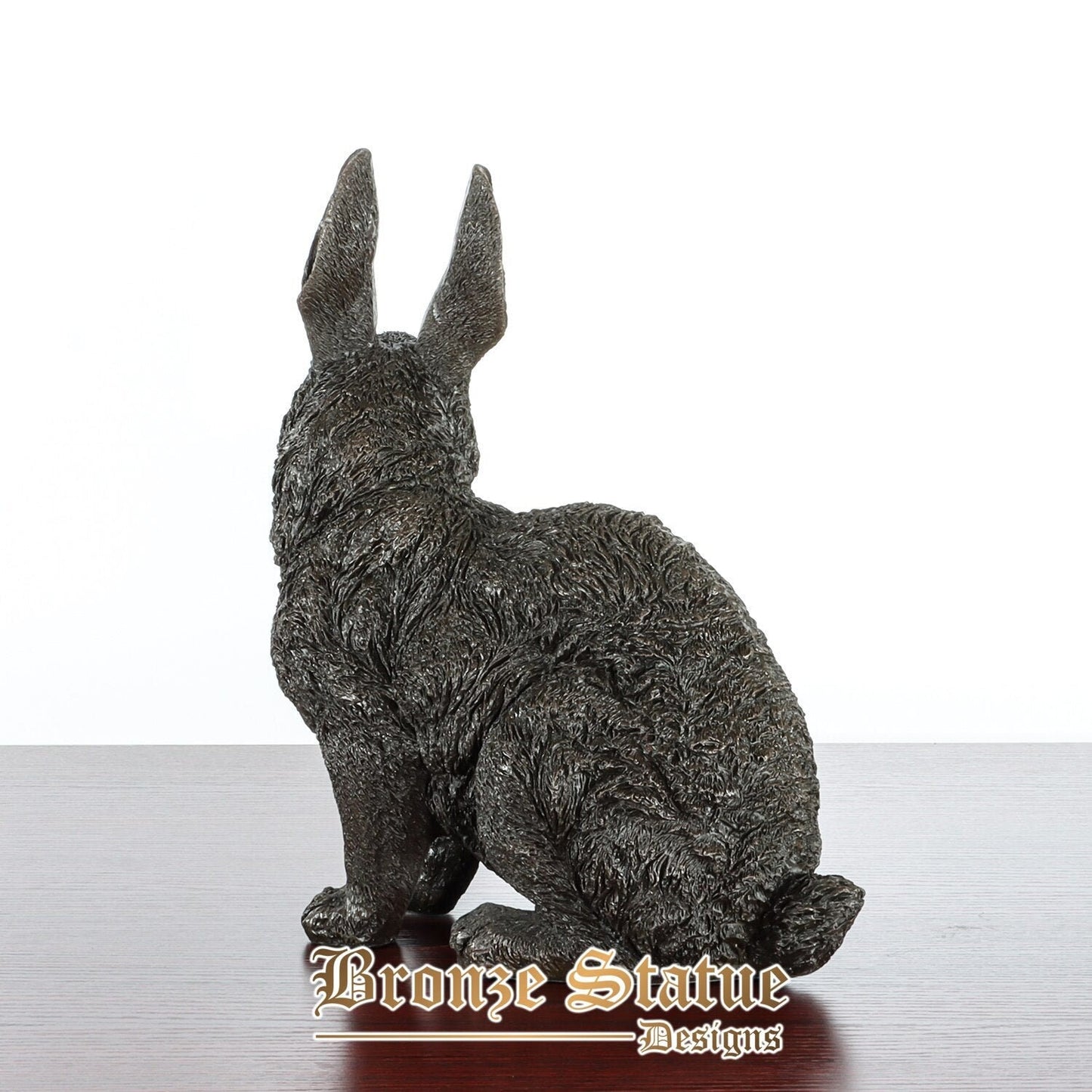 Rabbit statue real bronze chinese zodiac animal hare feng shui sculpture figurine art home office decor ornament