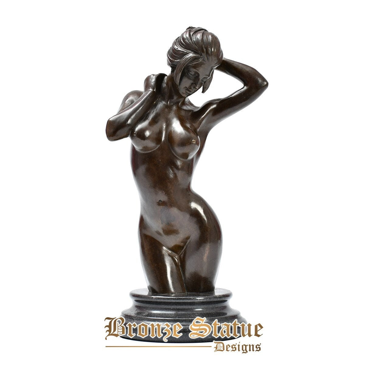 Sexy nude woman bronze statue naked girl bust sculpture erotic western female art collectible figurine