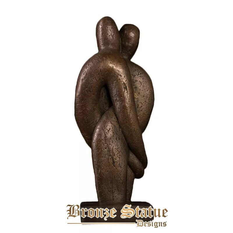 Couple lover bust statue real bronze abstract sculpture figurine antique art home decor anniversary gifts