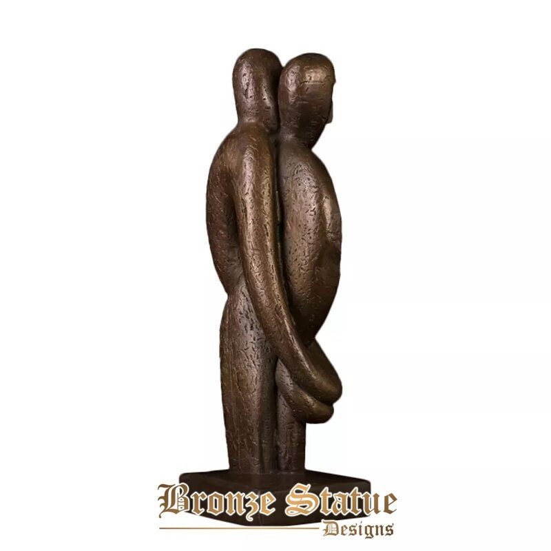 Couple lover bust statue real bronze abstract sculpture figurine antique art home decor anniversary gifts