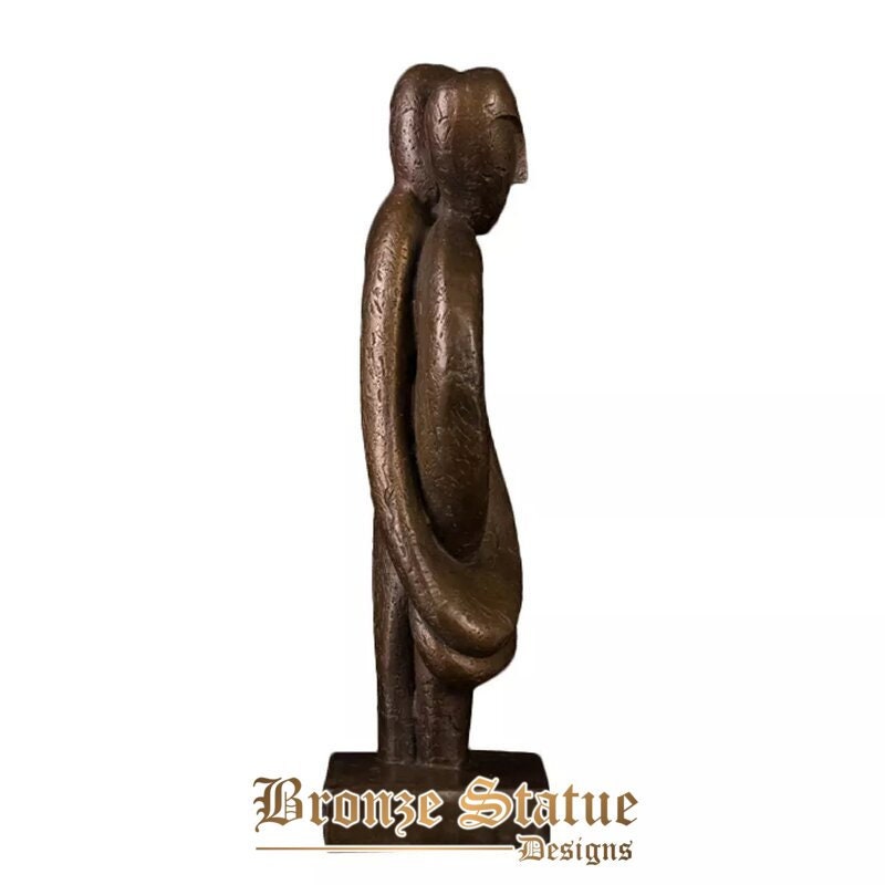 Couple lover bust statue real bronze abstract sculpture figurine antique art home decor anniversary gifts