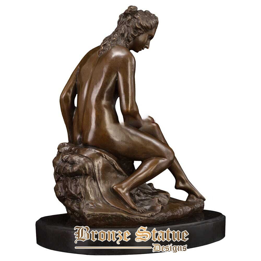 Thinking nude woman bronze statue erotic art modern western naked female art sculpture collection