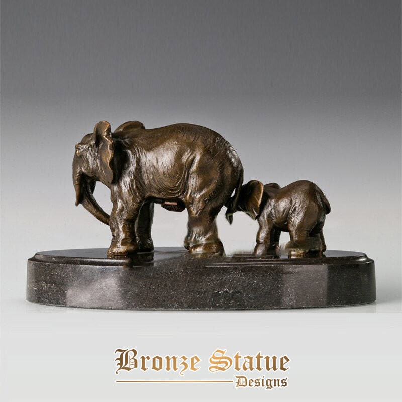 Amore elefante madre e bambino statua in bronzo reale coppia animale selvatico scultura arte accessori per la decorazione della casa