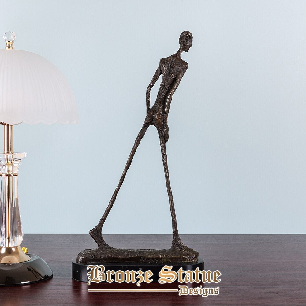 Walking man statue bronze by giacometti replica abstract skeleton sculpture vintage collection art home decor