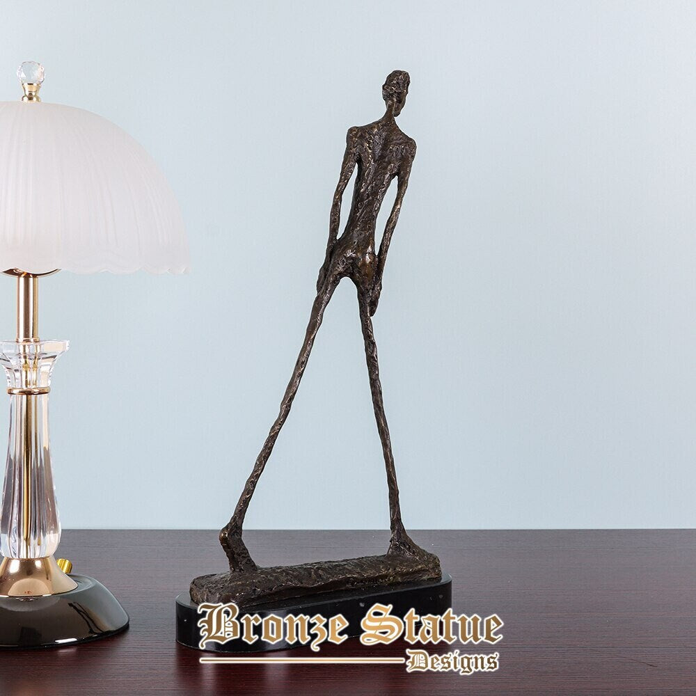 Walking man statue bronze by giacometti replica abstract skeleton sculpture vintage collection art home decor