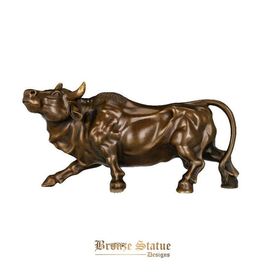 Bronze bull statue sculpture modern lucky animal art hot casting brass classy business gift office table decoration