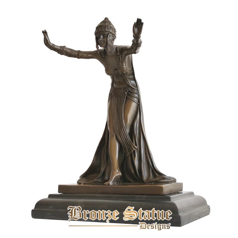 Bronze assyria dance statue sculpture antique classical asian woman art collectible figurine home office decor