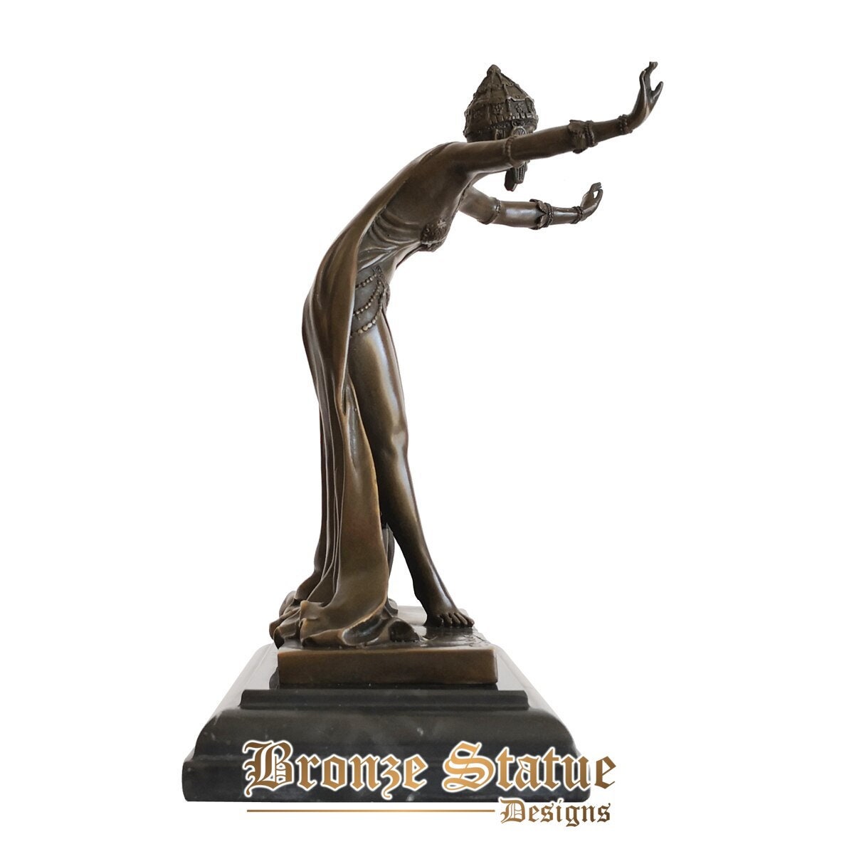 Bronze assyria dance statue sculpture antique classical asian woman art collectible figurine home office decor