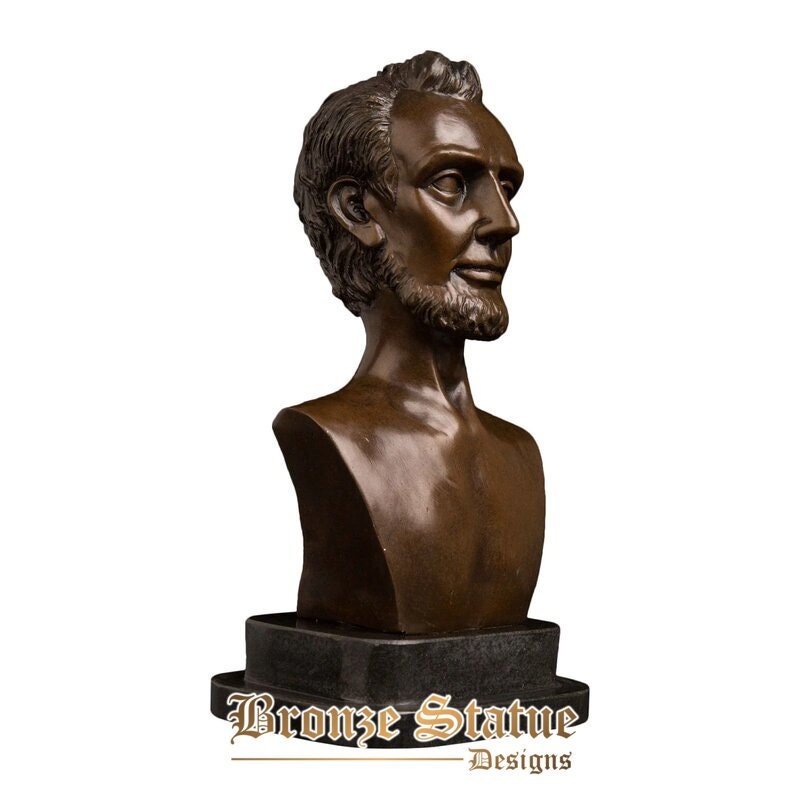 Famoso presidente lincoln escultura de bronze homem busto estátua de bronze lembranças colecionáveis ​​decoração