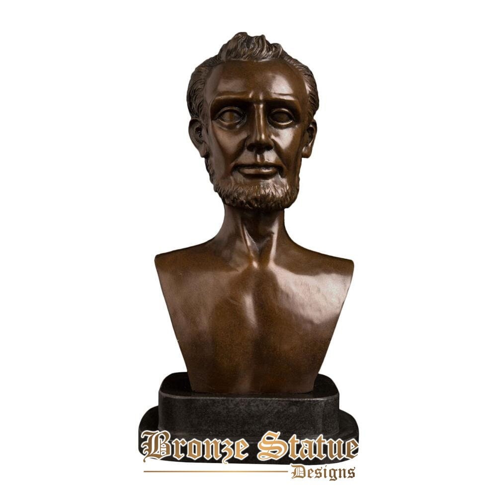 Famoso lincoln presidente scultura bronzo uomo busto statua in bronzo souvenir da collezione decorazione