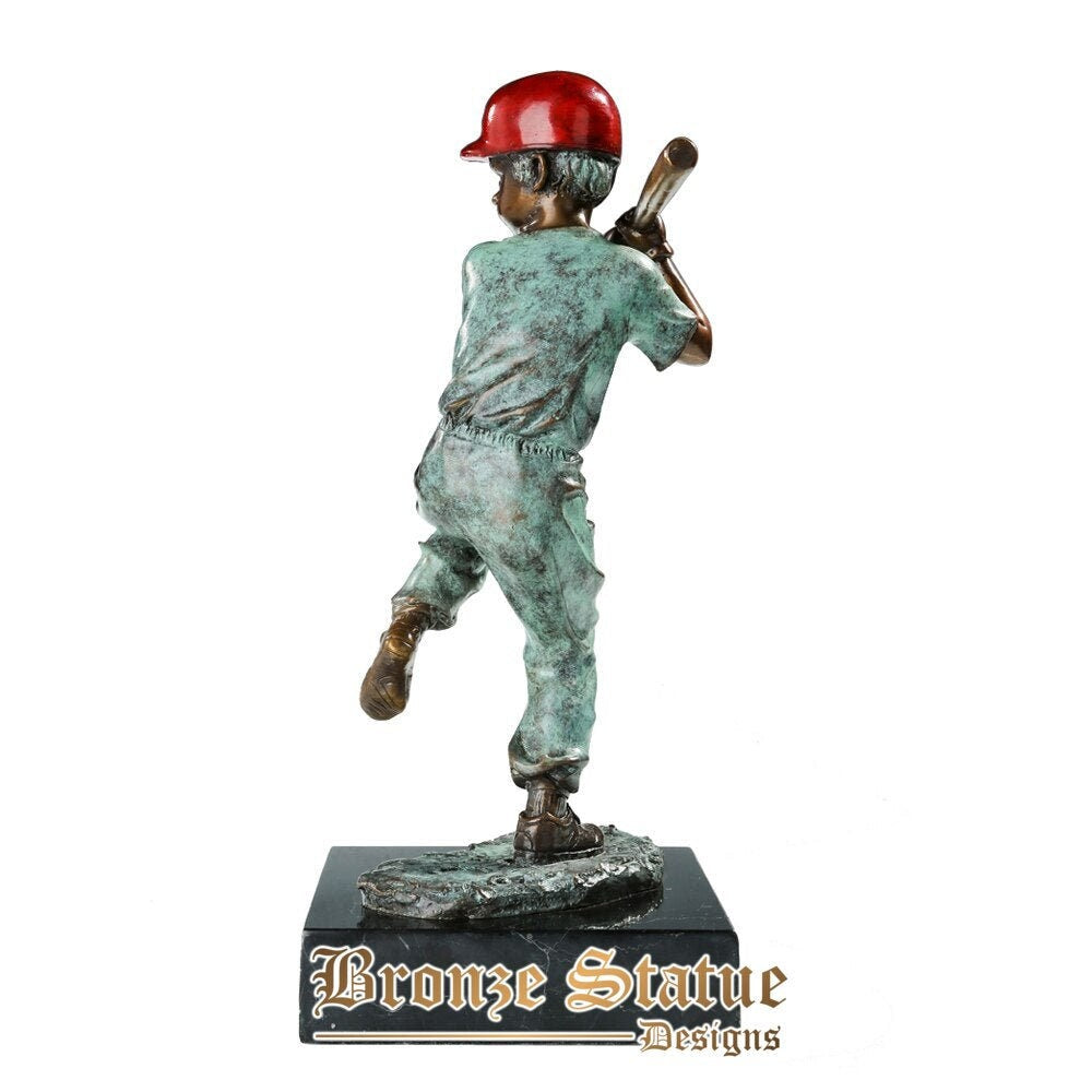 Ballplayer figurine scultura in rame materiale ragazzo che gioca a baseball statua per bambini compleanno presente studio arredamento desktop