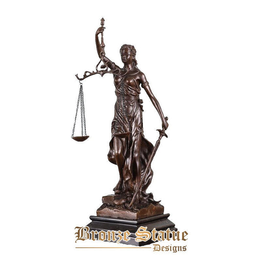 Lady Justice griechische Göttin Statue Bronze blind Themis Justitia Skulptur Mythologie Figur antike Kunst Heimdekoration