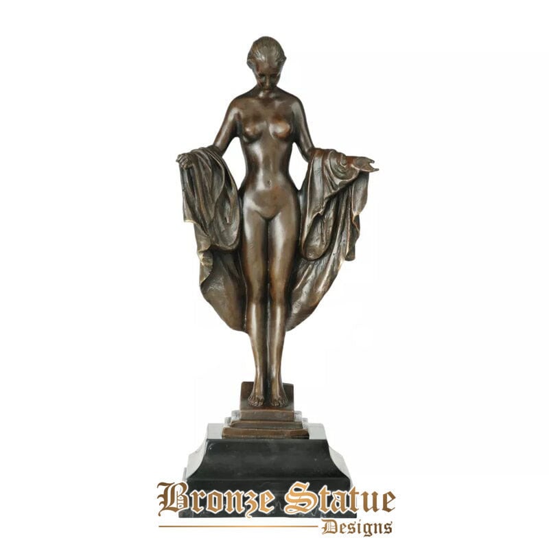 Nude standing woman statue western sexy naked female sculpture marble base modern erotic art bedroom ornament