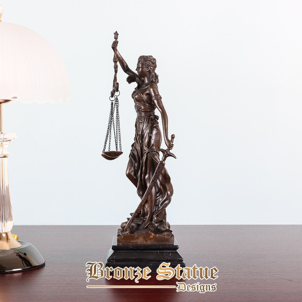 Lady justice greek goddess statue bronze blind themis justitia sculpture mythology figurine antique art home decoration