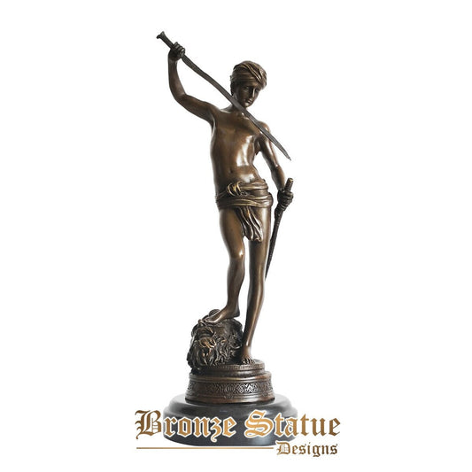 David with the sword statue sculpture bronze classical famous nude man vintage art hotel home decor gift