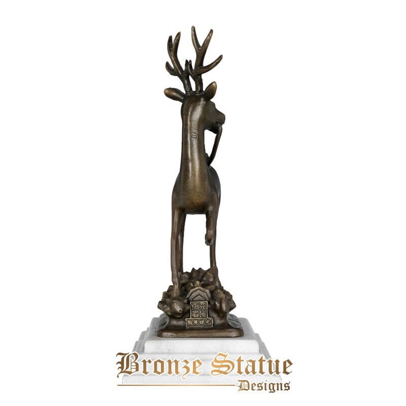 Wild sika deer statue sculpture hot cast bronze animal figurine art office decor business present