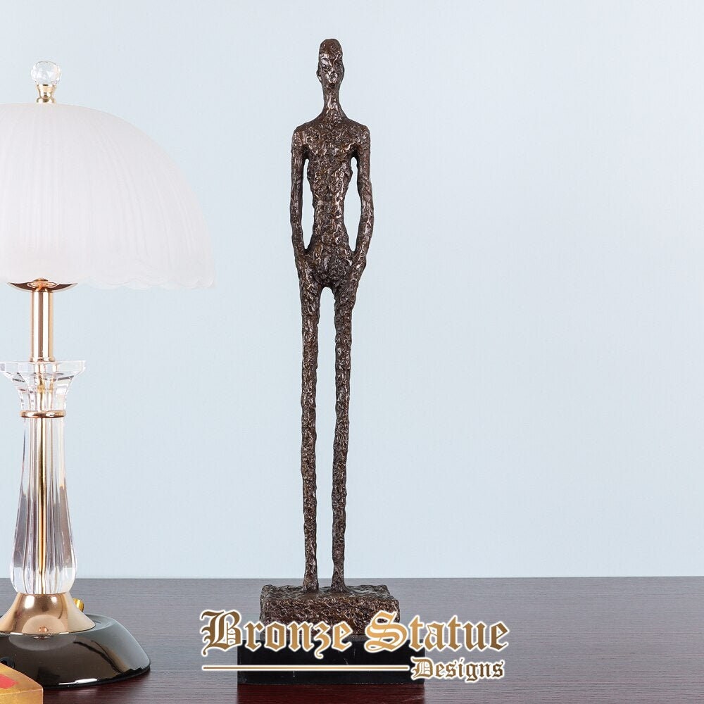 Famous replica bronze statue standing skeleton woman giacometti bronze sculpture vintage art classical collectible home decor