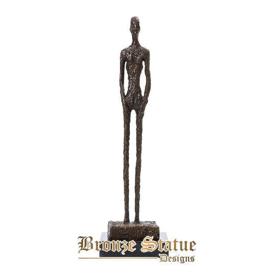 Berühmte Replik Bronzestatue stehende Skelett Frau Giacometti Bronzeskulptur Vintage Kunst klassische Sammlerstück Wohnkultur
