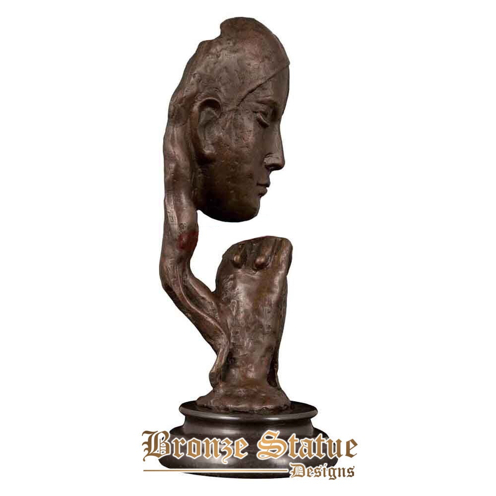 34 cm astratto bronzo preghiera ragazza scultura statua busto moderno donna arte arredamento soggiorno interno